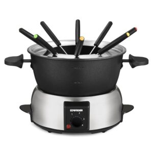 2-Quart Electrical Fondue Pot with 1000-Watt Non-Stick Design, Temperature Management, and eight Forks – Supreme for Chocolate, Cheese, and Caramel Fondue