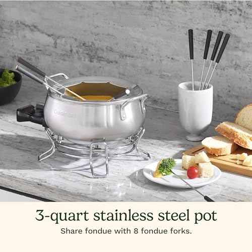 Cuisinart 3-Quart Fondue Pot for Chocolate, Cheese, Broth, and Oil - Stainless Metal Mannequin CFO-3SSP1