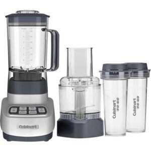 Cuisinart BFP-650GM Velocity Extremely Trio 1 HP Blender and Meals Processor with Journey Cups, Gun Steel – Compact 9-Inch Design