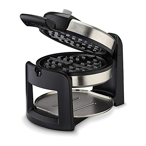 Cuisinart WAF-F30 Spherical Belgian Waffle Maker, Flip Model, Black and Silver, 1-Inch Thickness