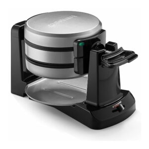 Cuisinart WAF-F40 Double Flip Belgian Waffle Maker, 1400 Watts, New Black and Stainless Metal