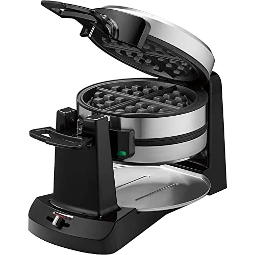 Cuisinart WAF-F40 Double Flip Belgian Waffle Maker in Black/Stainless with 1-12 months CPS Enhanced Safety Pack Bundle